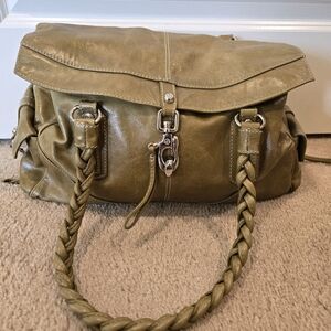 Francesco Biasia Rare Secret Love Olive Green Bag Satchel Handbag Purse Tote